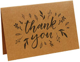 WILLOW 60Pcs Retro Kraft Paper Thank You Cards Greeting Card with Envelopes